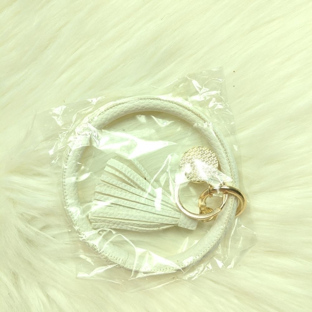 Wristlet bangle keychain bracelet tassel keyring
